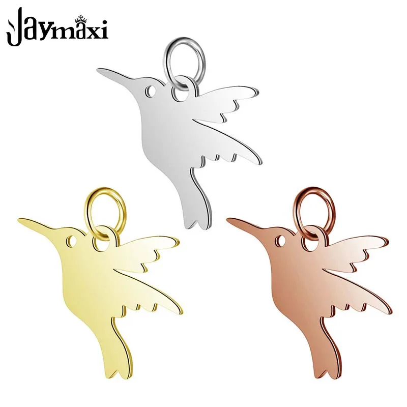 Jaymaxi Stainless Steel Charms Fully Polished DIY Bird Pendant Gold Color Jewelry Findings for Necklace Bracelet 20Pieces/lot | Украшения и