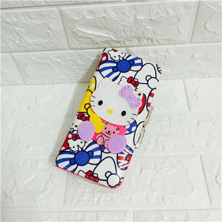 Хаки Модный женский короткий кошелек с рисунком HELLO KITTY, милый персональный Детский кошелек, цветная женская кожаная сумка высокого качества - Цвет: Хаки
