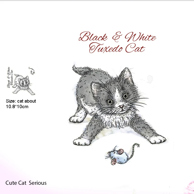 

Cat and mousemake stamp DIY Scrapbooking paper Card making craft silicone rubber transparent stamps