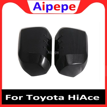 

Car Rearview Mirror Shells Side Wing Mirror Cover Cap Carbon Fiber Style Pair For Toyota HiAce Granvia Commuter 2019 2020 ABS