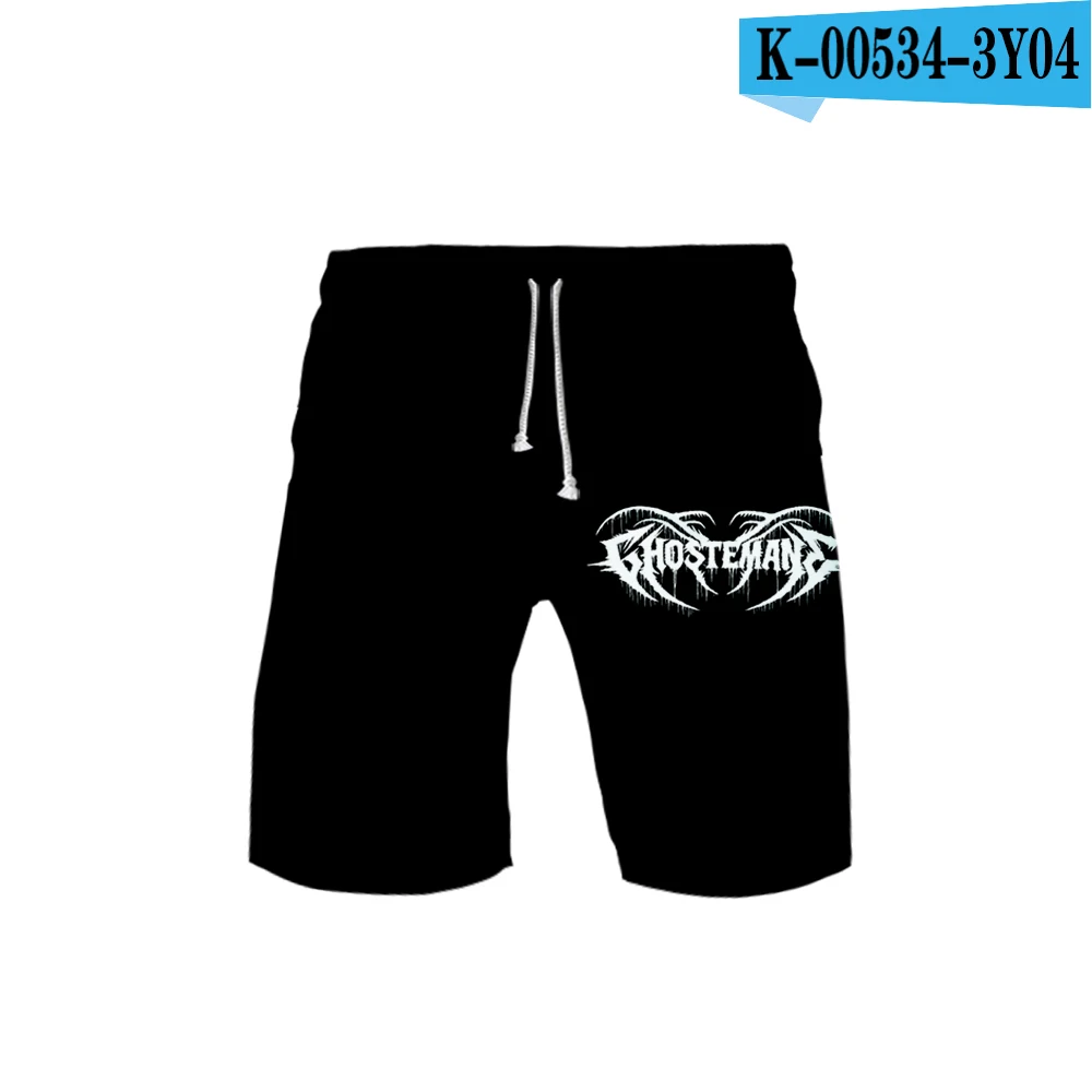 Men's 3D Ghostemane Shorts 3D Board Trunks Summer New Quick Dry Men Hip Hop Short Pants Beach Wear streetwear - Color: B