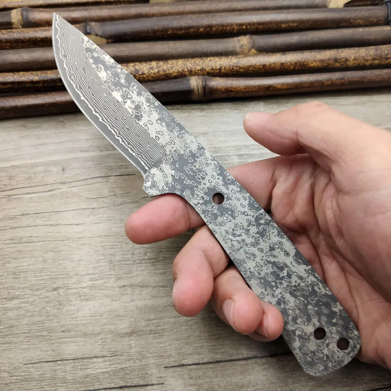 X-11DP интегральный Киль из дамасской стали, точилка, сделай сам, лезвие для ножей, изготовление деталей для самостоятельной сборки, фиксированное лезвие, нож для кемпинга, охоты, заготовка