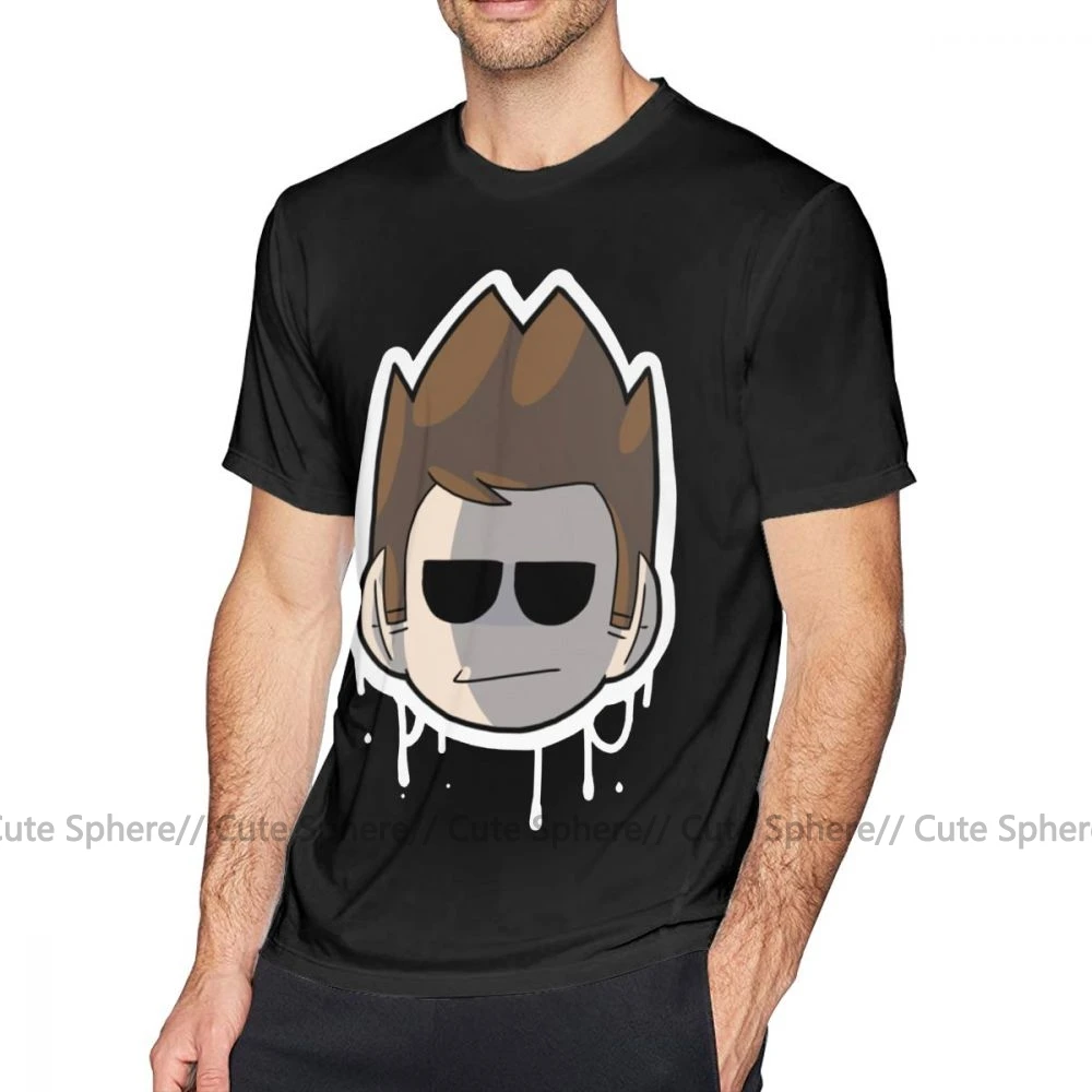 Eddsworld футболка том Eddsworld футболка плюс размер принт футболка мужская короткий рукав потрясающая Классическая 100 хлопок Футболка - Цвет: Black