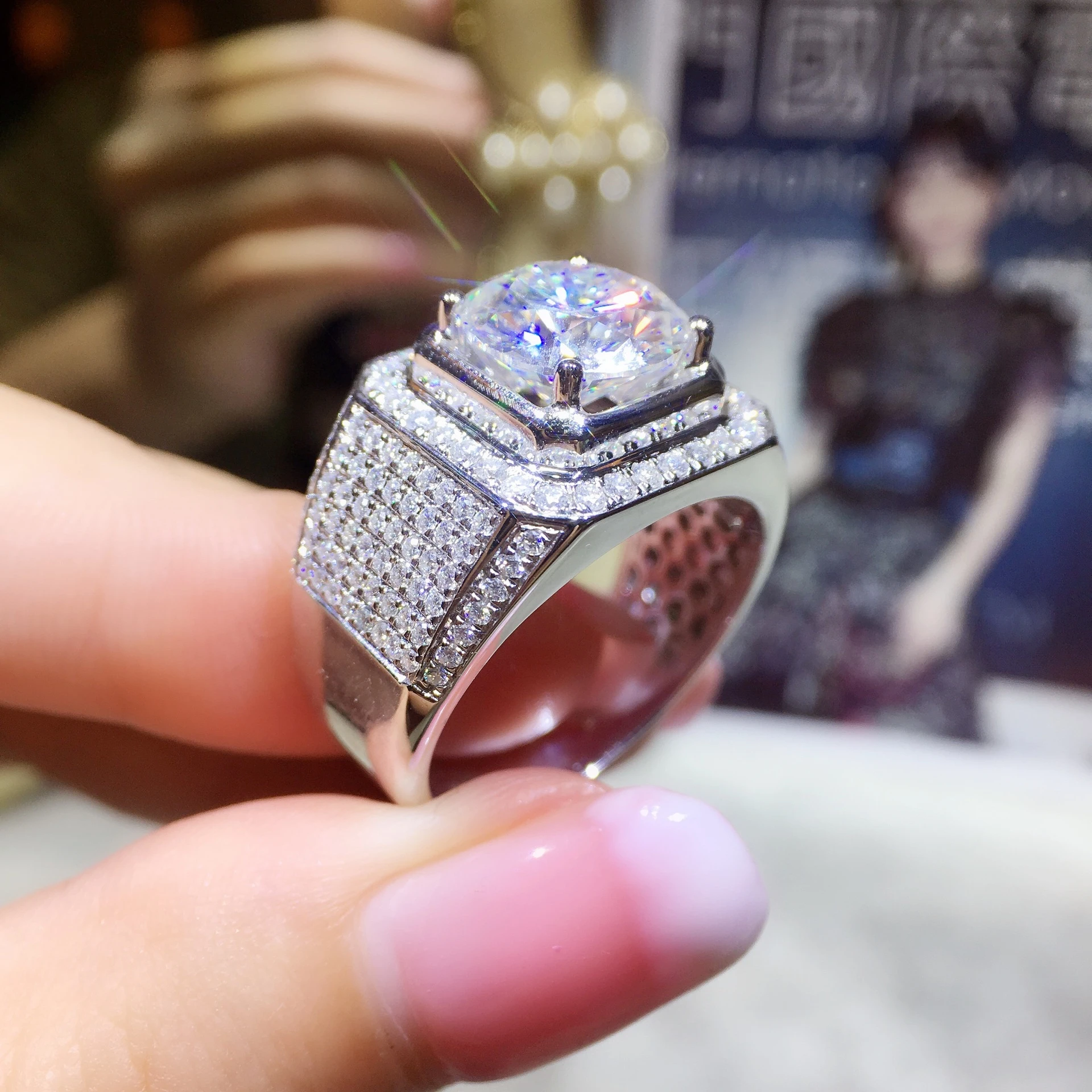 Galaxy Luxury Classic Vintage Men Ring Real 925 Silver 289pcs 8mm Diamond Stone Wedding Rings For Men Size 8 9 10 11 12 13 Rings Aliexpress