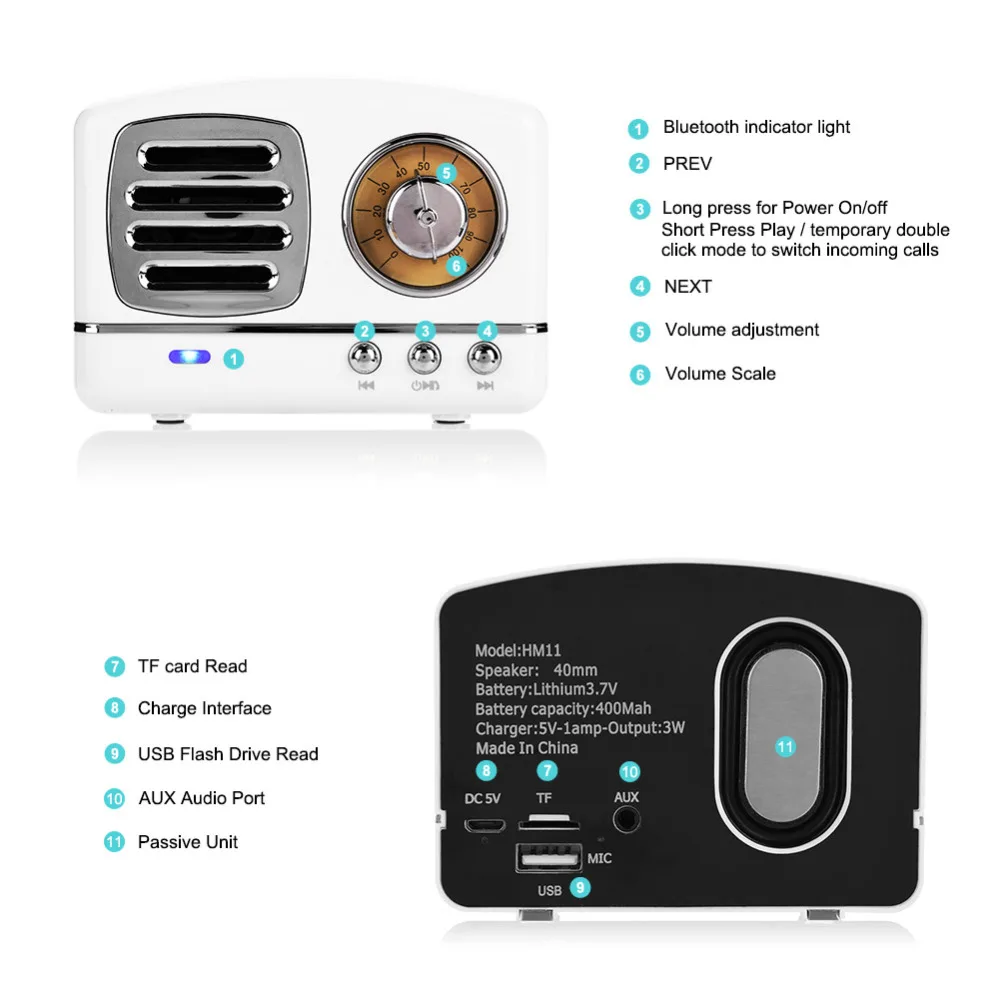 Bluetooth Колонка HM11 altavoz с поддержкой bluetooth Hi Fi|Портативные колонки| |