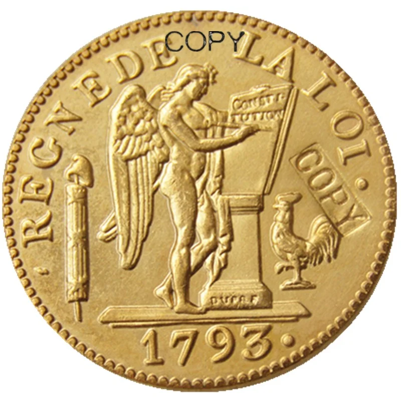 Франция 1793D 24LIVRES Позолоченные копии монет