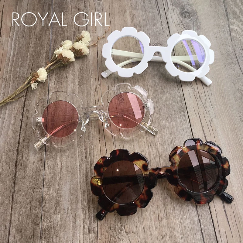 

ROYAL GIRL New Fashion Round Flower Shape Kids Sunglasses Cute Children Personality Brand Sun Glasses Eye Goggles for Kids Ss747