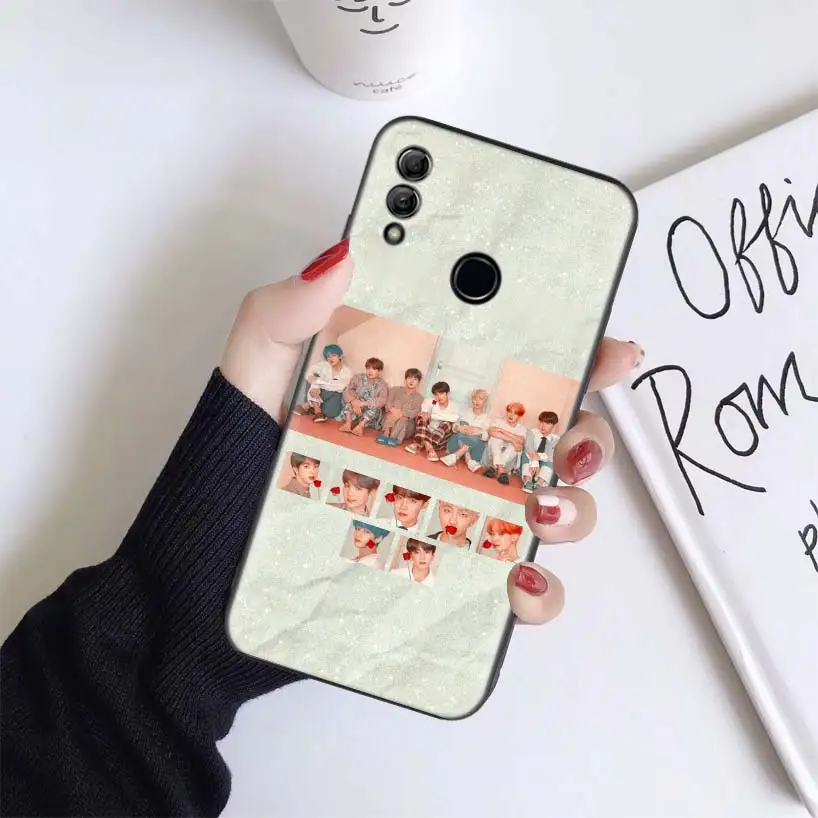 Корейский популярный черный чехол KPop team для huawei Honor 9X 8X Y9 7S 7X9 10 Lite 8A Pro 20i Y5 Y6 Y7 мягкий чехол для телефона
