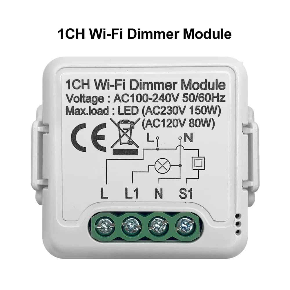 GIRIER Tuya Wifi Smart Dimmer Switch Module 10A Support 2 Way Control 1 2 Gang Compatible with Alexa Google Home Smart Life App 