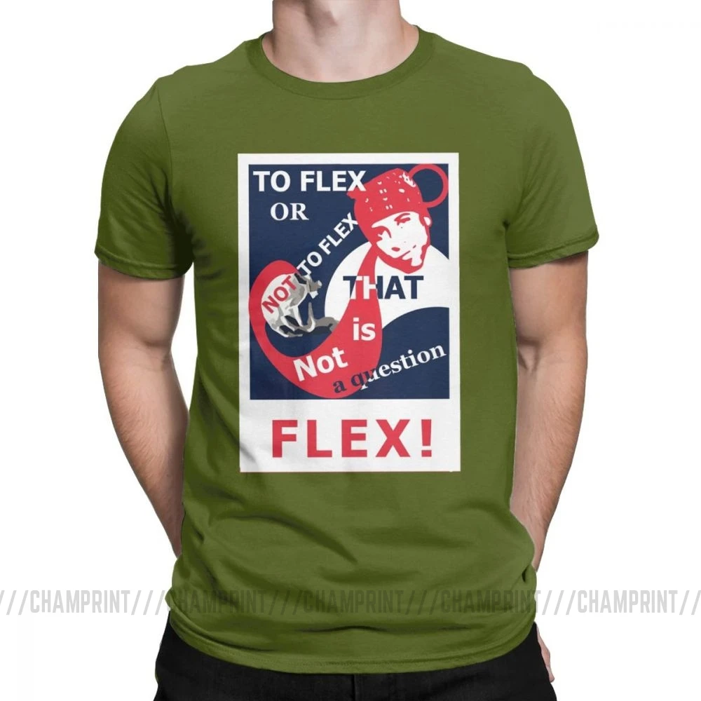 To Flex Or Not To Flex That Is A Question футболка для мужчин Ricardo Milos Эстетическая Vaporwave забавные хлопковые футболки подарок идея Топы - Цвет: Армейский зеленый