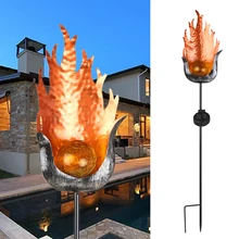 Уличные садовые фонари на солнечных батареях Солнечный светодиодный свет имитации пламени газон фонарь лампа Водонепроницаемая светодиодная лампа для наружного освещения путь