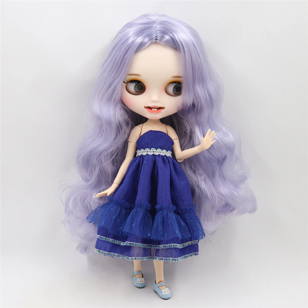 Blyth Обнаженная ледяная bjd кукла резные губы открытый рот матовая Заказная лицо фиолетовые волосы 1/6 суставное тело ледяная bjd DIY игрушка девочка подарок
