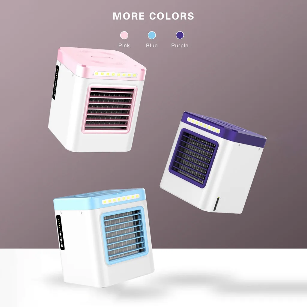 Rechargeable Air Cooler Fan New Charging S9 Mini Portable Air Conditioner Conditioning Fan Home Refrigerator Air Cooling EU plug