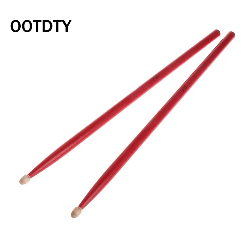 7A-Red OOTDTY 1 пара 5A 7A прочные ударные клещи цветной набор для сборки электрогитары барабанные палочки Детские джазовые барабанные палочки - Цвет: 7A-Red