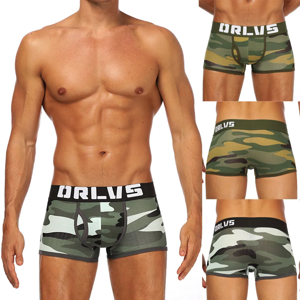 2020 Брендовое Сексуальное белье Для мужчин камуфляжные боксеры с рисунком хлопок