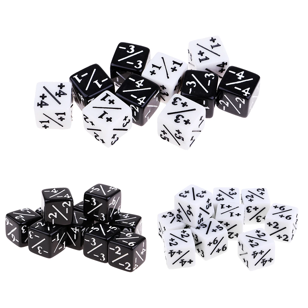 20PCS Set White Six-side Acrylic Dice Family 6-Die For D& D Role Play Game
