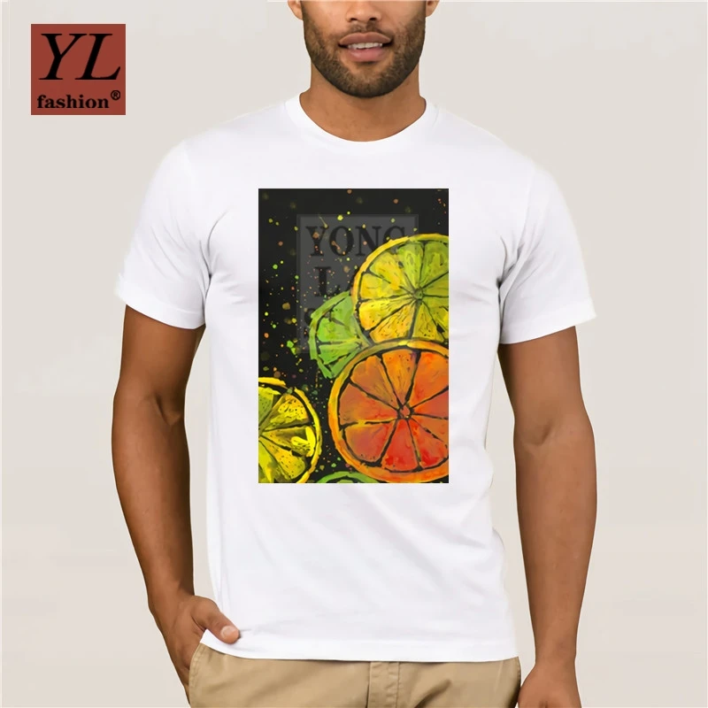 2019 цитрусовые акварельные русские футболки для мужчин Уличная мода длинный