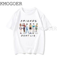 Забавный дизайн, друзья, Мужская футболка, белая хлопковая круглая футболка, хип-хоп Уличная одежда, странные вещи, футболка для мужчин, Harajuku, топы