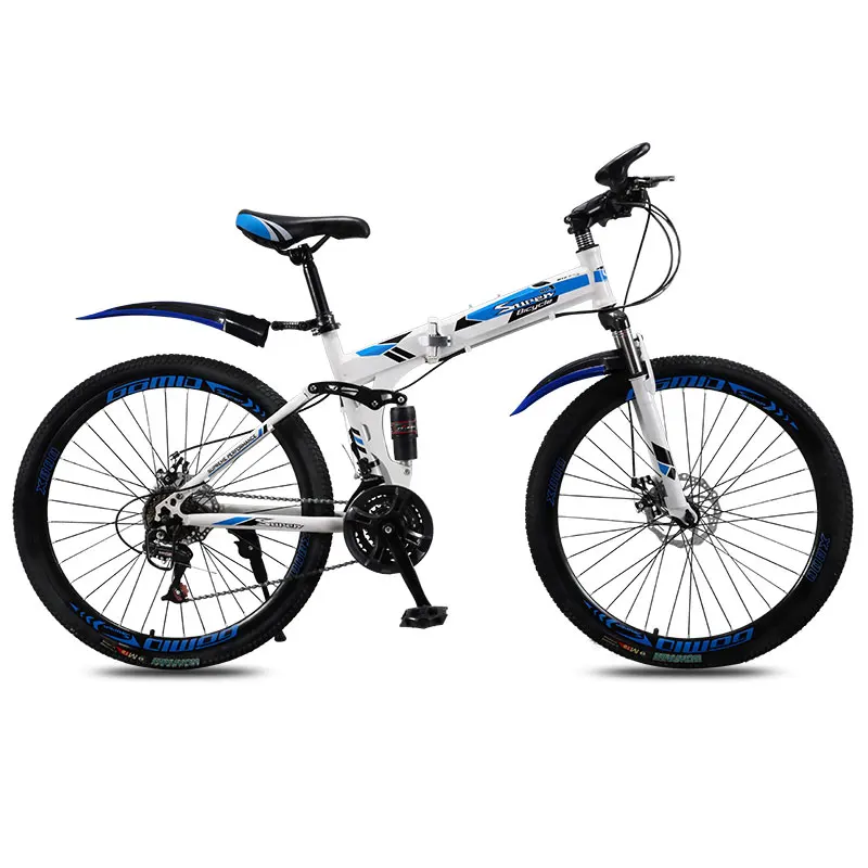 Folding Mountain Bike Bicycle Men and Women Adult Variable Speed Double Shock Absorption Adult Bicycle Off Road