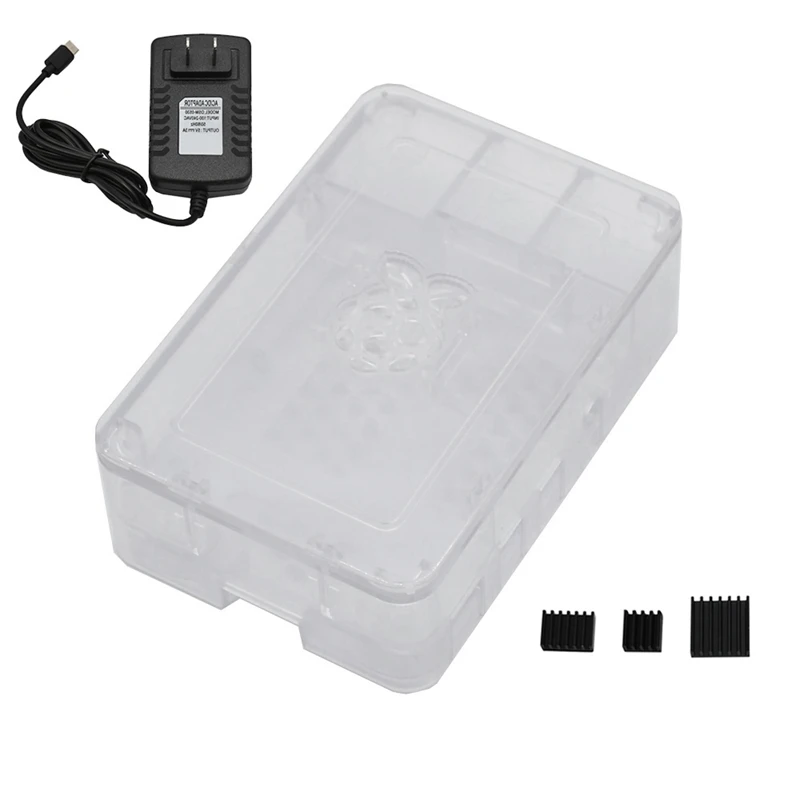 Для Raspberry Pi ABS чехол для корпуса с теплоотводом 5 V/3A источник питания для Raspberry Pi 4B