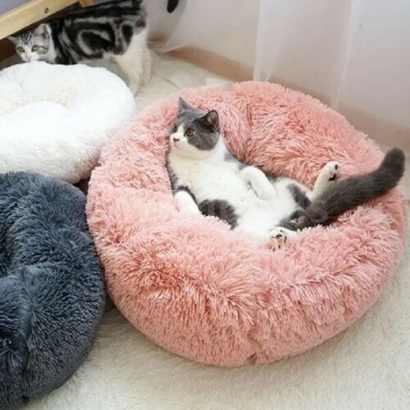 Dog Bed Washable Pet Cat Bed Dog Round Breathable Lounger Sofa Cat Bed For Cat Dogs Super Soft Plus