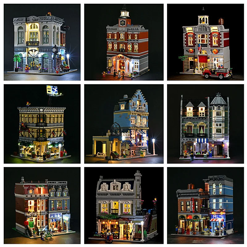 

Creator Street View Building Blocks With LED 15001 15003 15004 15005 15006 15007 15008 15009 15010 15011 10251 10182 10243 10246