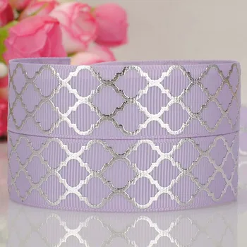 

5yards 7/8inch Grosgrain Ribbon Sliver Foil Diamond Printed DIY Festival Party Decoration Gift Package