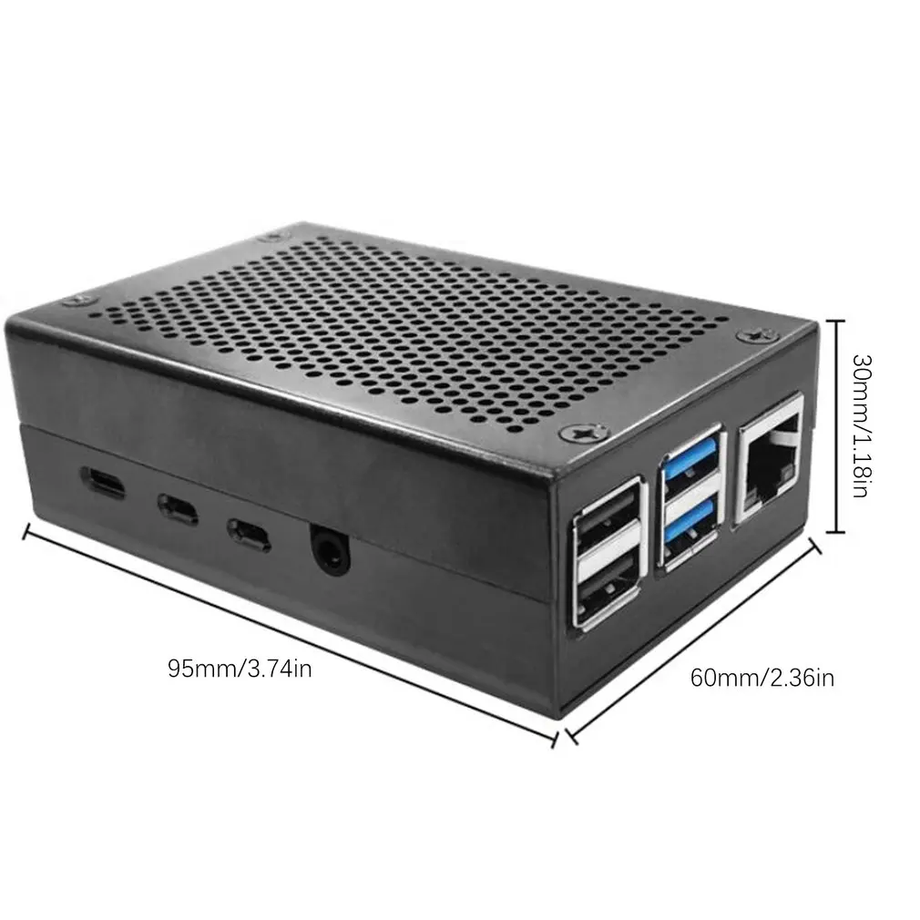 Для Raspberry Pi 4 алюминиевый корпус черный корпус Серебряная коробка металлический корпус для RPI 4 Модель B запасная ручка