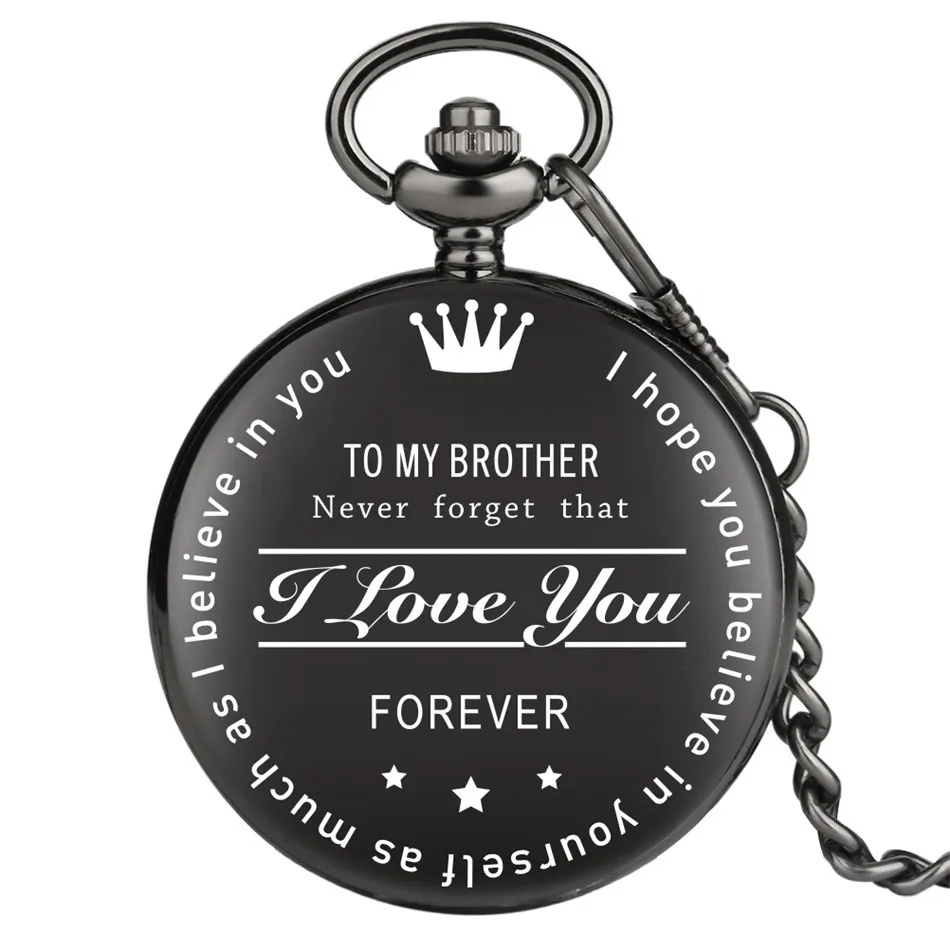 Pocket-Watch Chain Birthday-Gifts Retro Antique TO MY Black Quartz