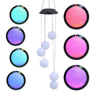 

Garden Spinner Solar Powered Waterproof Decorative Wind Chime Light Ball Portable Color Changing Hanging Home Plastic Lamp Led