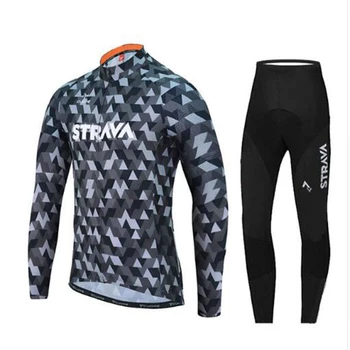 

2019 Pro Team STRAVA Ropa Ciclismo Hombre Triathlon Cycling MTB Red Cycling Clothing Cycling Bib Pants Set Cycling Jersey
