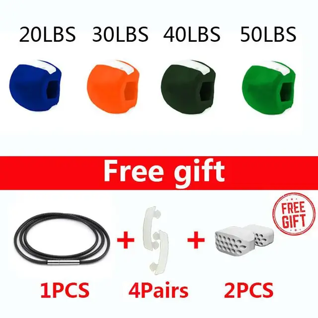 Fitness Face Masseter Men Women Facial Pop Go Mouth Jawline Jaw Muscle Exerciser Chew Ball Bite Breaker Training Body Skin Package 3