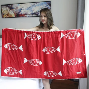

Household Bath Towel Bath Adult Large Wearable Towel Dress Bathroom Towel Juego De Toallas Microfibre Towel Printed Soft HH50YJ