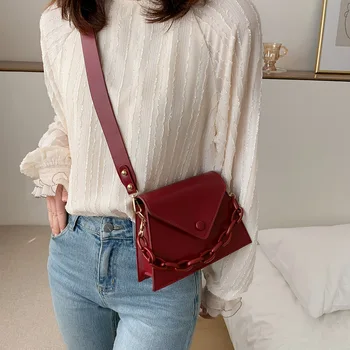 

New 2020 PU Messenger Bag Fashion Women Solid Color Handbags Chain Shoulder Crossbody Pouch Female Lady Small Elegant Totes