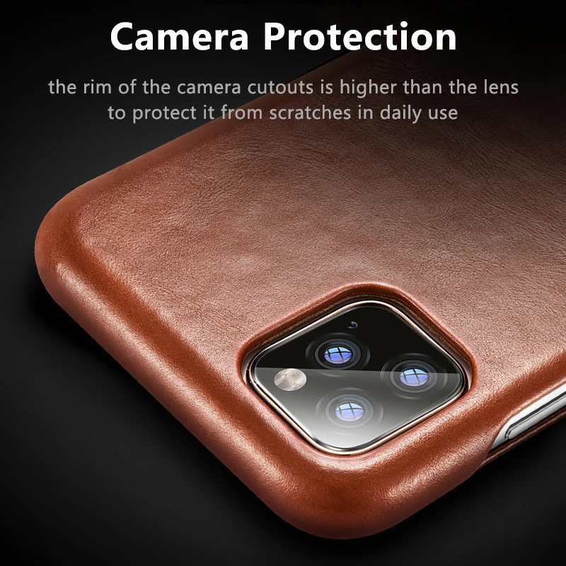ICarer для iPhone 11 Pro максимальный чехол Роскошный Винтажный чехол из натуральной кожи жесткий защитный флип-чехол для телефона iPhone 11 задняя крышка