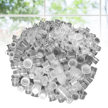 

300pcs Mixed Tattoo Ink Caps Disposable Ink Cups Permanent Eyelash Makeup Eyebrow Tattooing Pigment Container (Size S*100+ Size