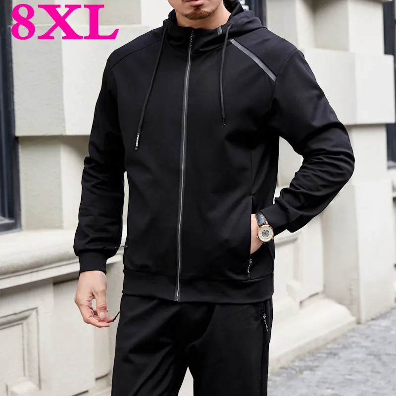 Мужской спортивный костюм новый комплект из 2 предметов большого размера плюс 8XL