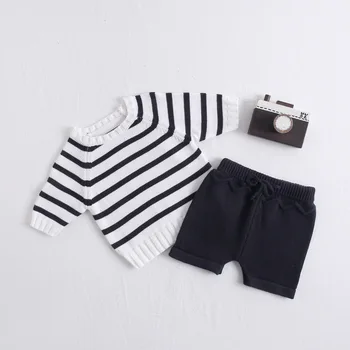 

Baby Clothing Sets Autumn Winter Newborn Boys Girls Pullovers + Shorts 2pcs Outfits Cotton Knitted Toddler Infant Sweaters Suits