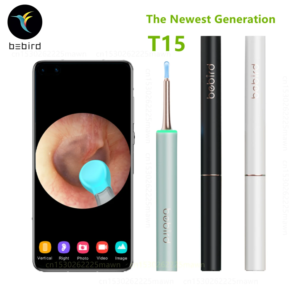 Bebird T15 R1 nettoyant visuel d'oreille soins de santé Minifit 2 en 1  outil d'élimination de la cire d'acné HD1080P Otoscope IP67 Endoscope  étanche - AliExpress