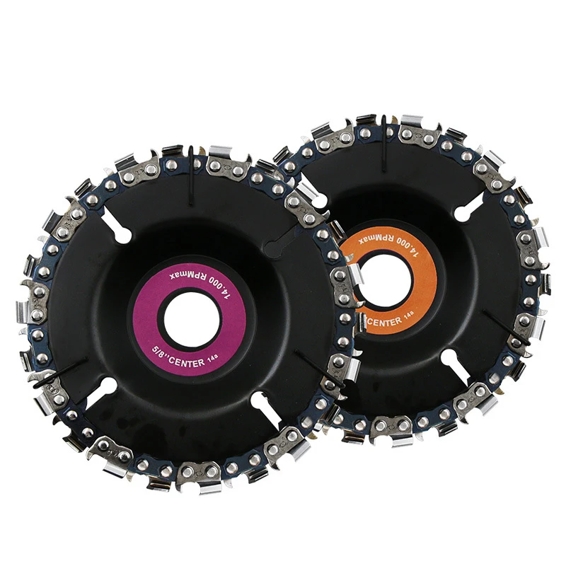 GYTB 22 Tooth 4 Inch Grinder Disc and Chain Fine Cut Chain Set for 100/115 Angle Grinder Woodworking Carving Grinding and Cutt