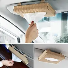 Автомобильный тканевый ящик из искусственной кожи козырек от солнца коробка салфеток держатель авто аксессуары для интерьера