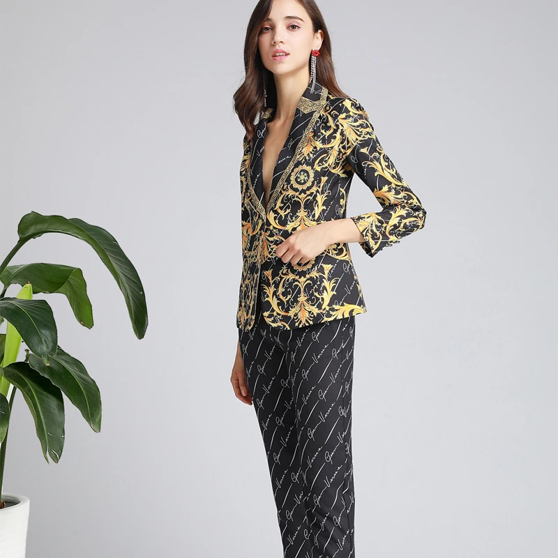 Блейзер feminino; коллекция года; сезон осень-зима; модная одежда; ropa de mujer maca enterizos para mujer largos elegantes femme; комплект из 2 предметов