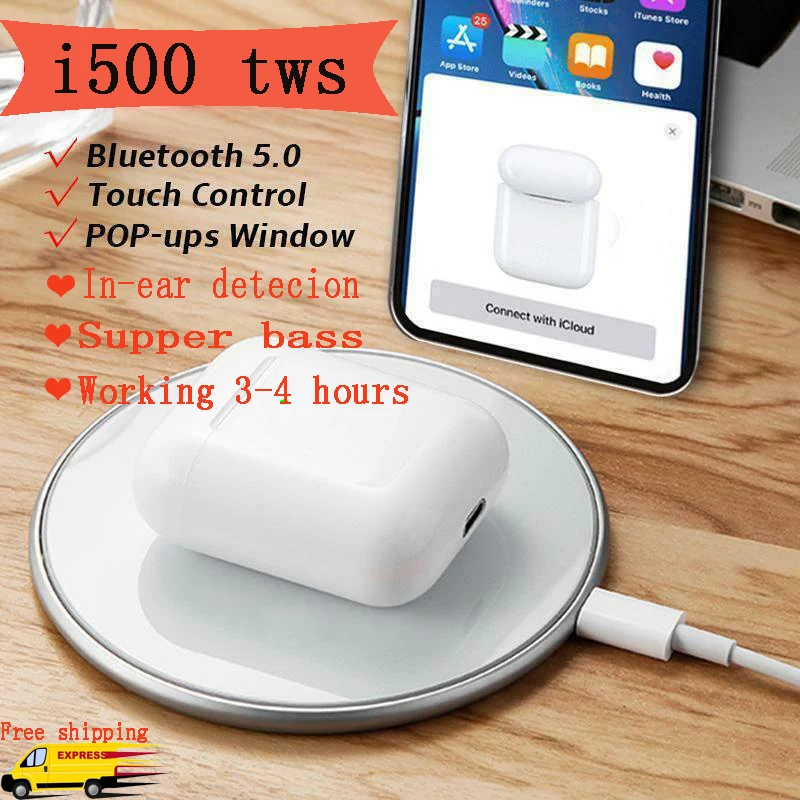 

i500 tws 2 generations bluetooth earphone wireless charging smart sensor bluetooth 5.0 headsets pk H1 chip i200 i800 i9000