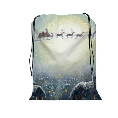 01 В подарок карман Веселый Рождественский Рисунок Путешествия сумка Mochila Для мужчин тренажерный зал мешок на завязках сумка Поддержка индивидуальный подарок сумка - Цвет: 01