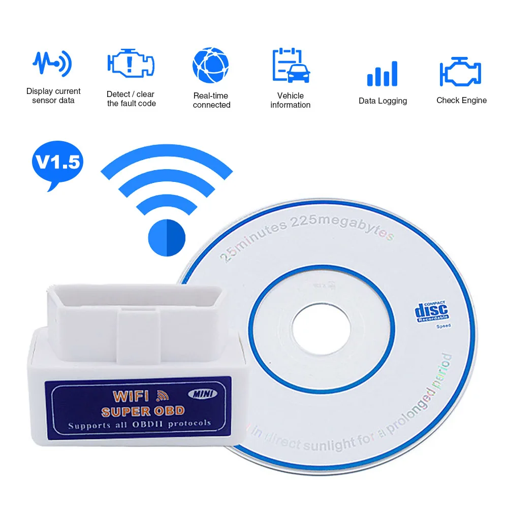 PIC18F25K80 Chip Wifi OBD2 OBDII ELM327 Car Diagnostic Scanner Adapter For Mercedes Benz A B S E C Class W245 W202 W211 W220 GLB |
