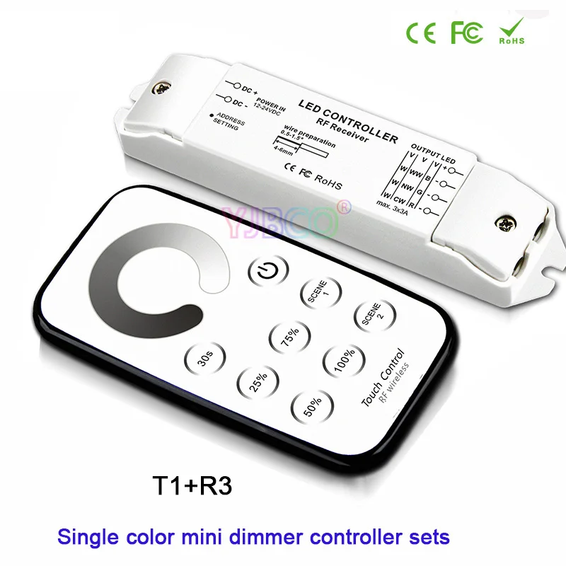 Bincolor mini wireless remote dimming/CCT/RGB/CW NW WW led dimmer Receiver controller set for LED Strip Light lamp,DC12V-24V