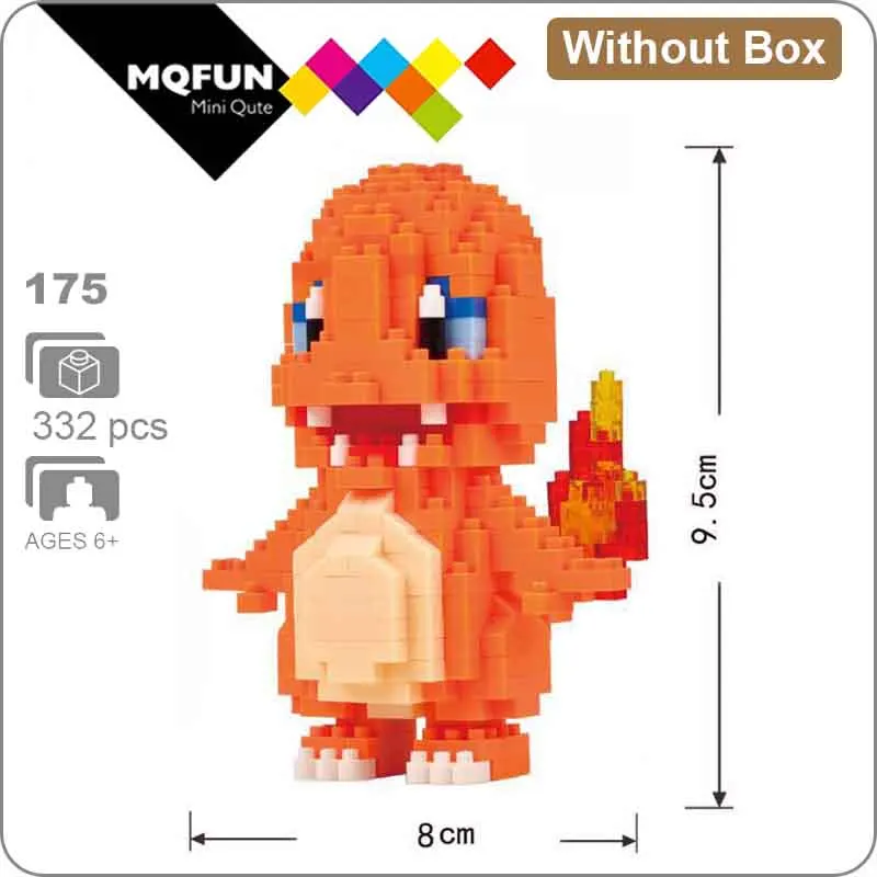 LNO 175 Without Box LNO мини блоки фигурки kawaii 3D Пикачу японский мультфильм Аниме пластиковые детали для конструктора игры DIY модели образовательных игрушек - Цвет: LNO 175 Without Box