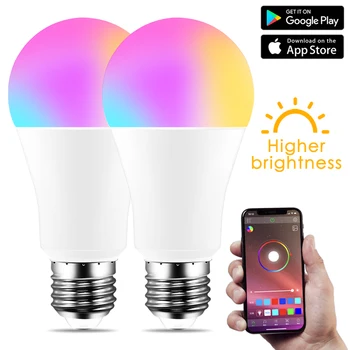 

New Wireless Bluetooth 4.0 Smart Bulb home Lighting lamp 10W E27 Magic RGB +W LED Change Color Light Bulb Dimmable IOS /Android