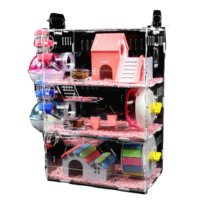 Хомяк Детская клетка акриловый Золотой медведь трехслойный супер большой