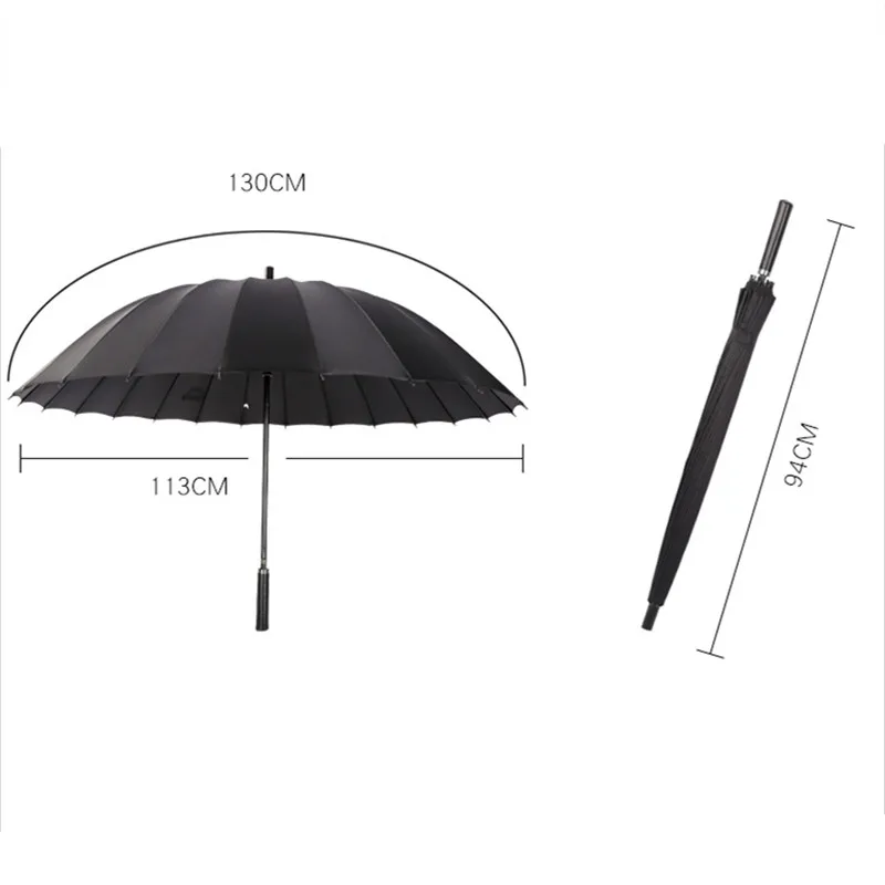 Хорошее качество 24K Сильный женский зонт Parapluie с длинной ручкой Зонт от дождя мужской ветрозащитный каркас из стекловолокна деревянный